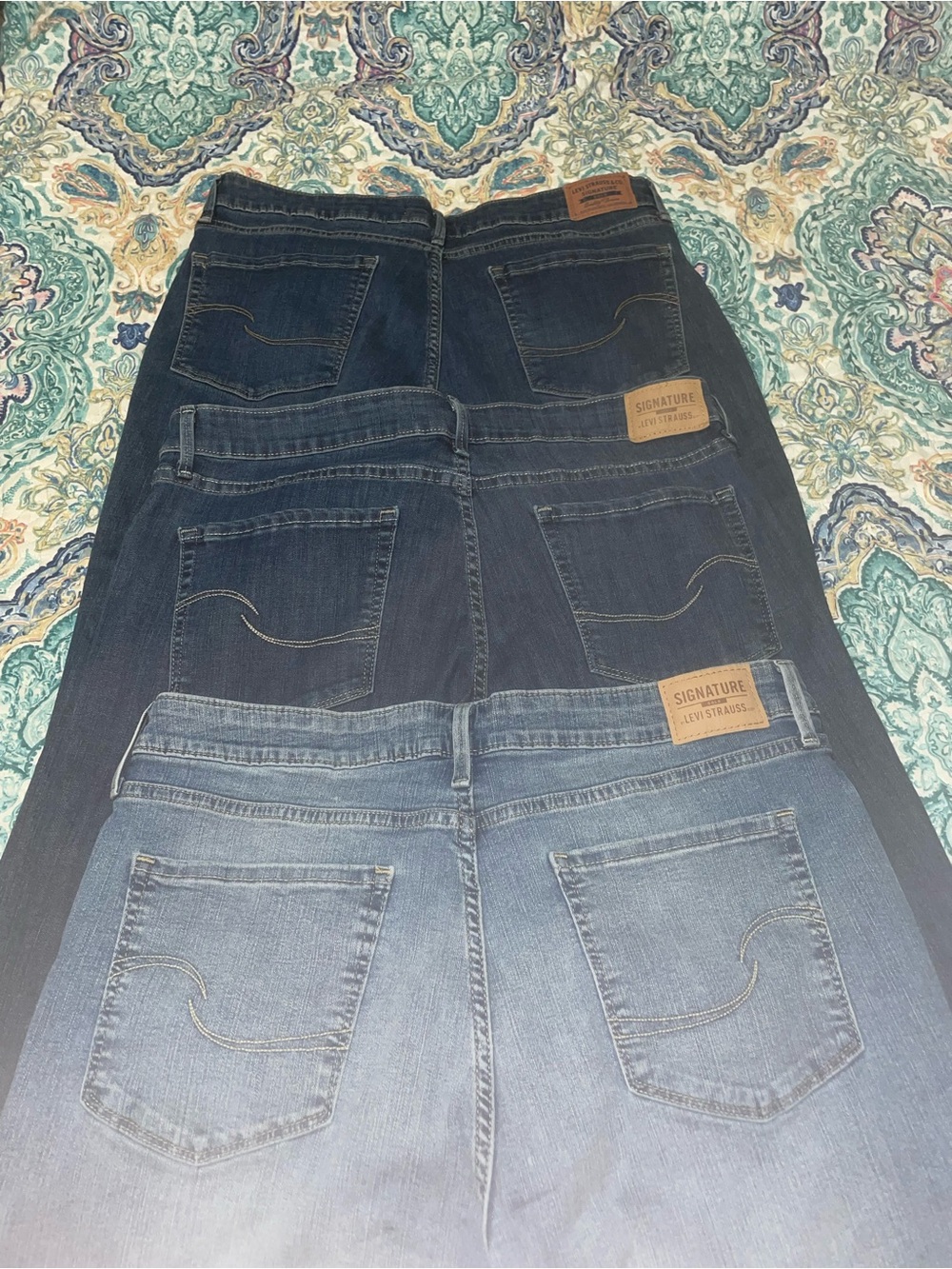 Signature by Levi Strauss Woman’s Straight Jeans - $30 for 3 pair. - Picture 1 of 10